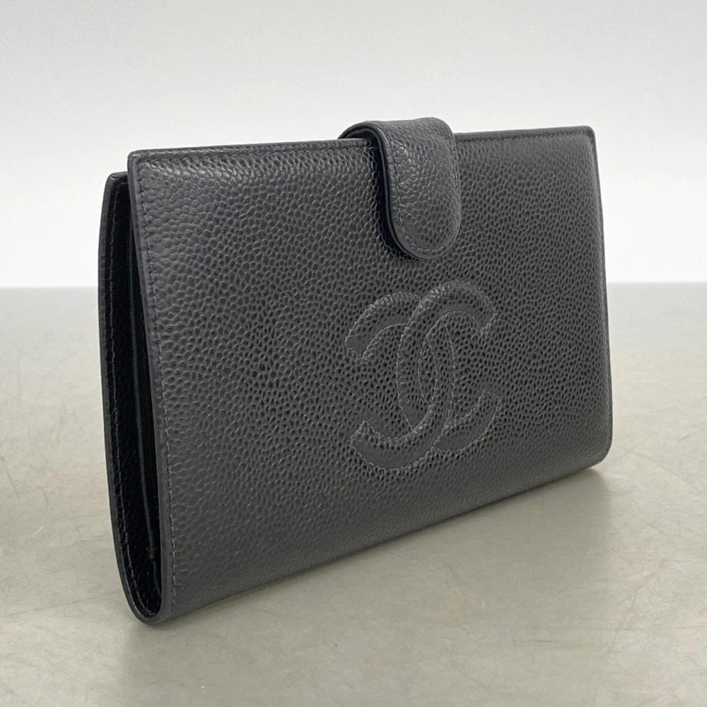 CHANEL Authentic Black Caviar Leather Wallet - Picture 2 of 8